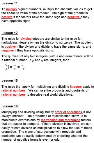 35 Questions What sign of a multiplicaation problem would you get if the signs were different?