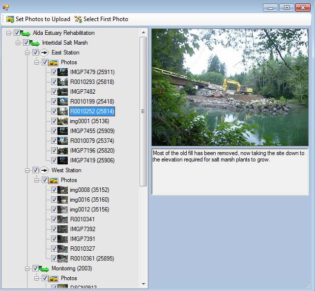 The next step is to select which data fields you wish to sync with the photo. The list of data fields is shown in the Photo Options window.