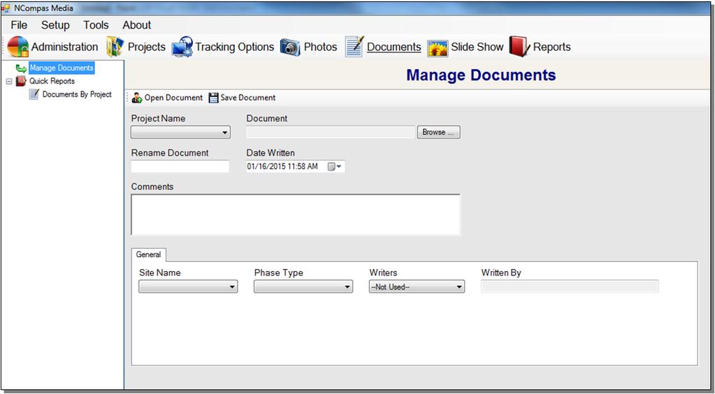 6.0.1 Viewing Previously Entered Documents To view documents previously entered: Select the Documents