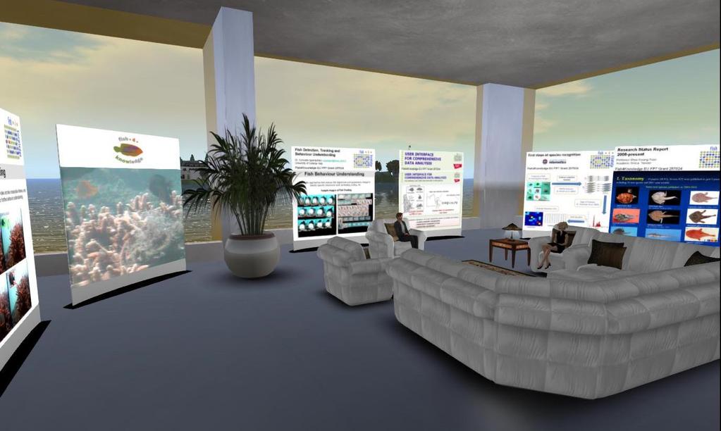 Figure 2: View of the Ground Level Exhibition Hall On the left hand side of Figure 2, one can see a media screen displaying a looped marine life video that was captured under the coastal sea off the