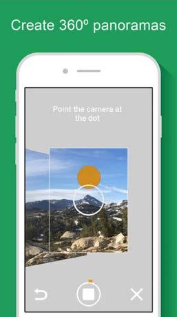 Google Street View Easy 360 Panoramas Follow the dot to create a 360 panorama Shutter fires automatically