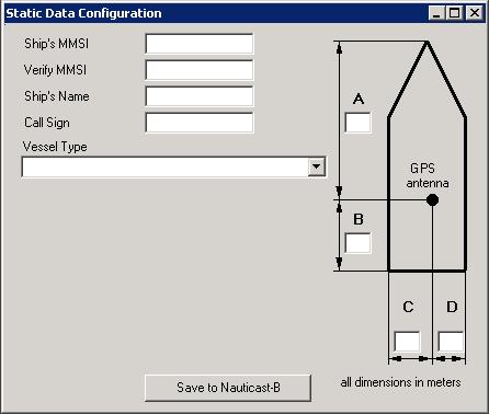 To configure the transponder all of the data fields must be completed and saved to the AIS.