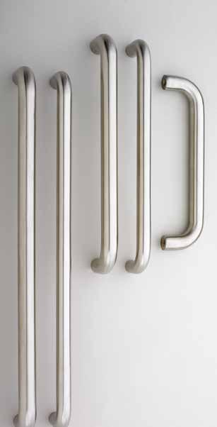 PULL HANDLES PULL HANDLES Pull Handles LA Series A series of round bar pull handles for bolt through fixing, or in s fixed back to back Supplied complete with fixings to suit timber doors Available