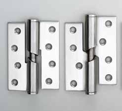8 Rim cylinder Hinges Ball Bearing A series of square and radius cornered hinges BS 95 Grade (except LA65) Polished or Satin Stainless Steel Square cornered hinge Item no.