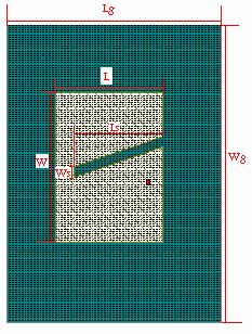 A single trapezoidal slot with dimensions (Ws =.7mm, and Ls =.8877mm) as shown in Figures ().
