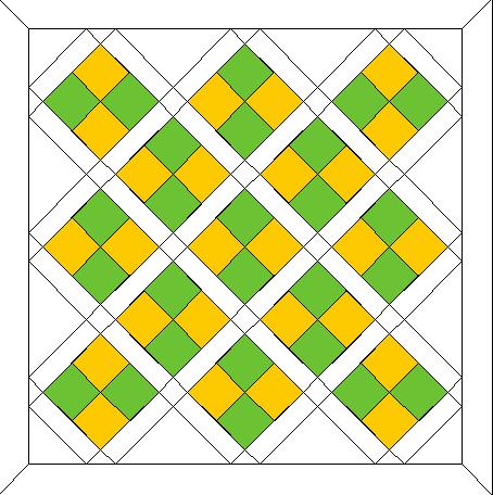 In the Block section, select three for both Blocks across and Blocks down. Change the size to 8. For Sashing Style, select Squares. Change the width to 2. Click on Add in the Border section.
