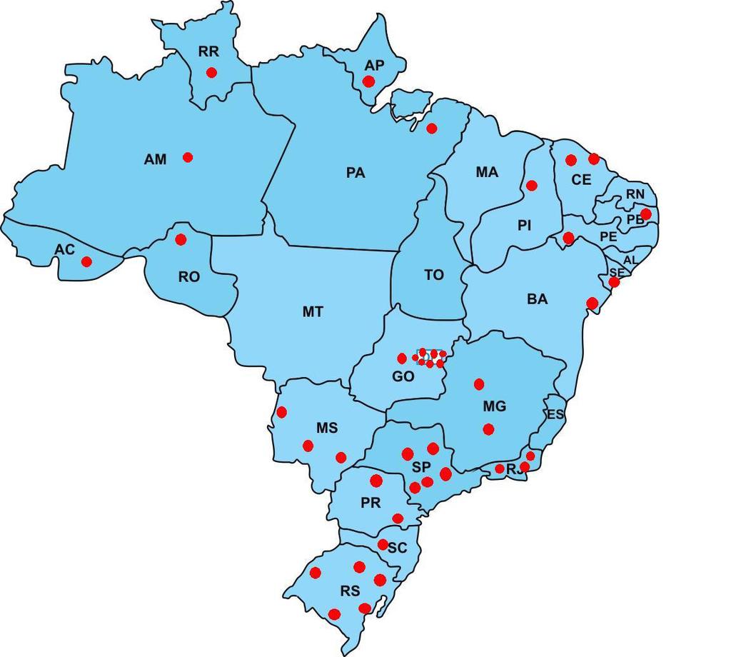 Figure 1: Distribution of Embrapa s units throughout Brazil have solved century-old problems associated with the production, domestic supply, and insertion of foodstuff and fibres into international