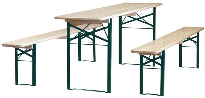 manufactured high pressure impregnated pine Measurements: Set: Table: D50xW220cm Benches: