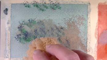 Using a Sponge Textures can be created by applying the color using a