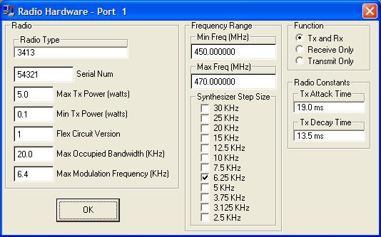 These modem hardware values are set at the factory based on the modem hardware included in the TS4000 and cannot be changed.