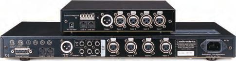 smart mixers Specifications AT-MX351 AT-MX341a Input Impedance Mic: 8,000 Ω Mic: 4,000 Ω Line: 50,000 Ω Line: 30,000 Ω Output Impedance Mic: 200 Ω Mic: 320 Ω Line: 300 Ω Line: 200 Ω Maximum Input