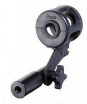 The mount can be attached via a Pistol grip handle including a standard screw fitting, a CCA camera clamp adapter or a Multi-Mount v2 when hot shoe mounting.