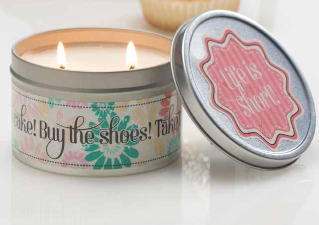 soy blended wax for the ultimate fragrance with a double wick! Average burn time of 70-80 hours.