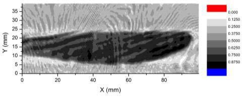 The chosen object was a plastic knife, difficult to detect with back-scattered X-rays for example, which was placed behind a cotton shirt material (shown in Figure 5).