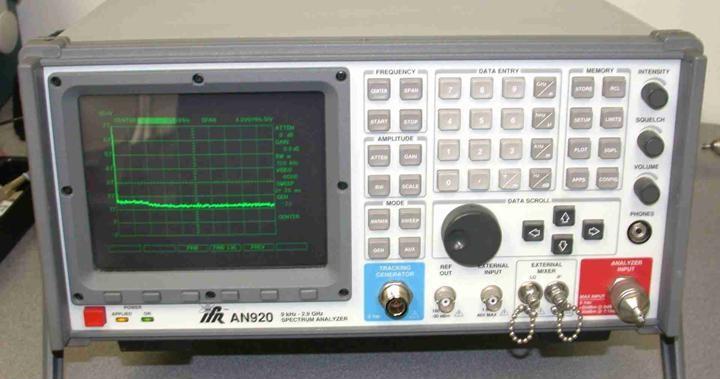 RE Test Set-up (continued) An IFR AN920 spectrum analyzer was used to measure and record RE.