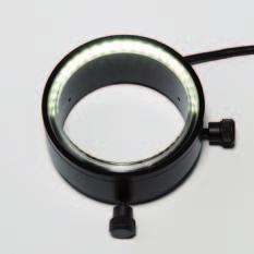 By simply exchanging screwable focus optics rings, three variable working distance ranges are possible for brightfield and darkfield illumination.