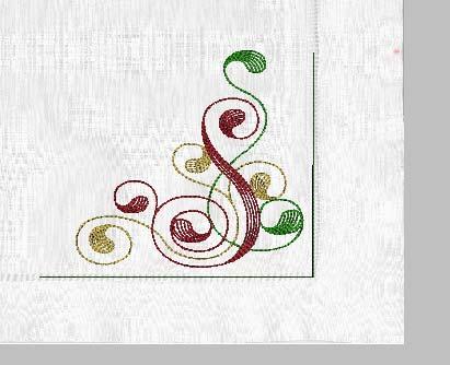 Transfer the completed design to your embroidery machine. If the machine format is other than.exp, you will need to delete the picture part of the placemat file before sending it to your machine.