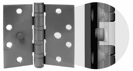 Specify NRP (non-removable pin) when ordering Security Stud Full mortise hinges are available with security studs for.