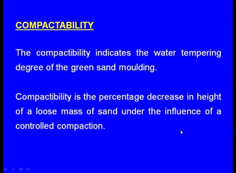 goes on with all this what say complicated cycle, the sand should not lose its properties this is known as the durability.