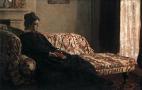 Monet, Camille Monet on the Couch, 1871, Oil on canvas, 48 x 75 cm, Musée d'orsay, Paris Gauguin, The Spirit of the Dead Keep Watch, 92,4 x 72,4 cm, Oil on canvas, 1892, Albright-Knox Art Gallery,