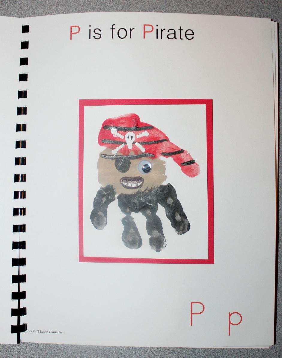 P is for Pirate You will be painting the child s hand in 3 different colors. Please notice the placement of each color.