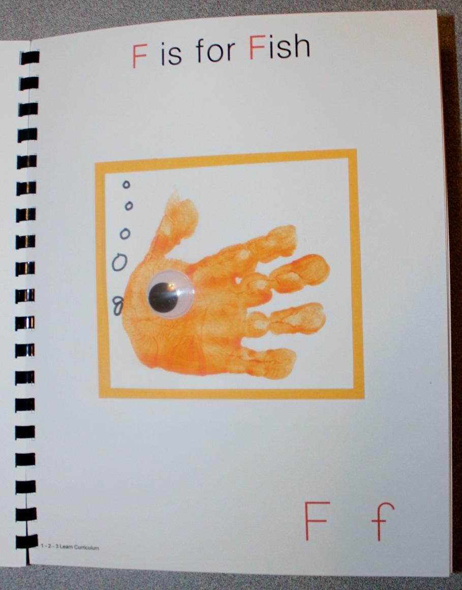 F is for Fish Paint the child s hand orange and place on a piece of white card stock. When dry, attach a wiggly eye.
