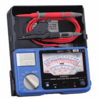 Insulation Testing in 3 Easy Steps: Flip the Cover, Select Range & Test ANALOG MΩ HiTESTER 3490 Basic specifications ( guaranteed for 1 year, Post-adjustment accuracy guaranteed for 1 year) 250 V DC