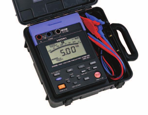 05 to 50 MΩ 2 to 1000 MΩ (Measurement to maintain testing voltage) 3-range testing voltage of 250/500 V (insulation testing up to ), and 1000 V (insulation testing up to ) Continuity check at 3 Ω