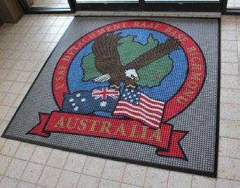 logo mat for indoor or outdoor applications.