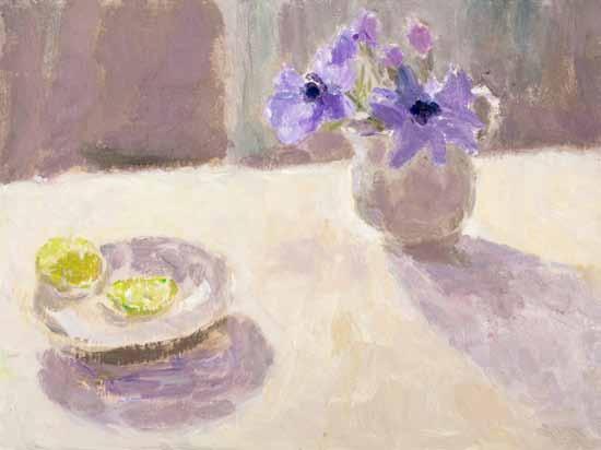Blue Anemones with Lime Slices