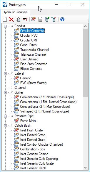 The Conduit sizes are defined in the Conduit Catalog.