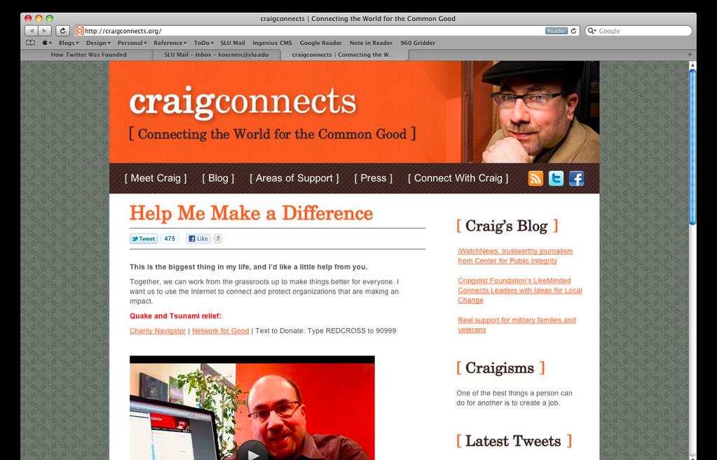 craigconnects listings of tools, groups and other support mechanisms in areas such as