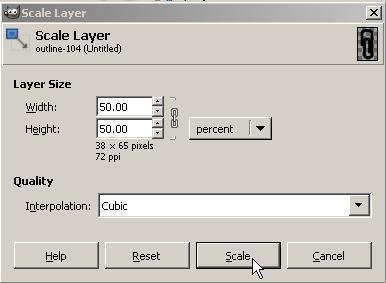 Click in the Layer Size Width: text box and type 50 and press the Enter key.