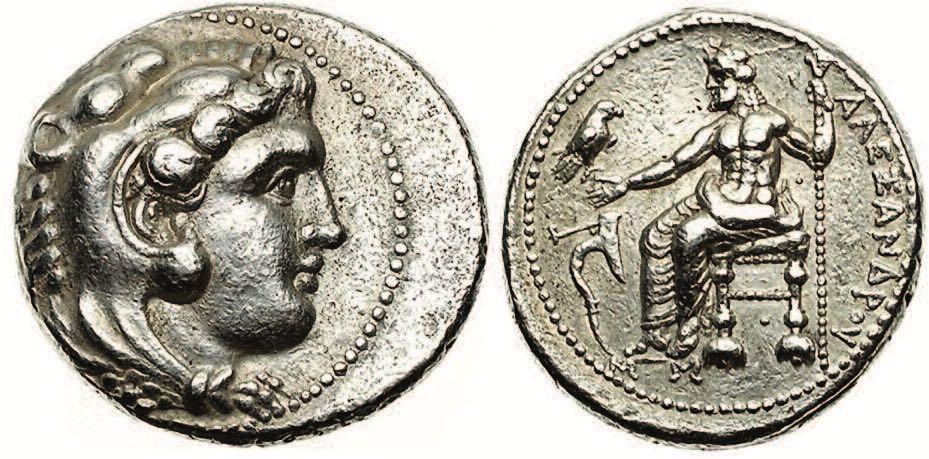 The Greek warrior goddess, Athena, reappears on gold coins of Alexander (Figure 24) but this time she is in profile, like Ares on the earlier Persian coins.