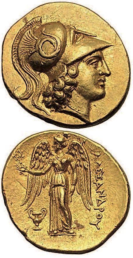 Obverse: Dionysus sits enthroned with a bunch of grapes to the left and the Greek word ΒΑΛΑΚΡΟΥ (of Balakros) to the right. Below the throne is the letter T for Tarsus. Reverse: facing bust of Athena.