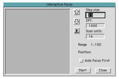 3. Select Interactive Focus from the Utilities menu. The Interactive Focus window appears: Figure 7 6 Interactive Focus window 4.