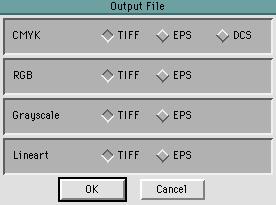 To define the output file format for your final scan, proceed as follows: 1. Select Output File from the Setup menu. 2.