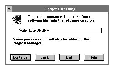 As the installer initializes, the Aurora Setup dialog is displayed (see Figure 2 2).