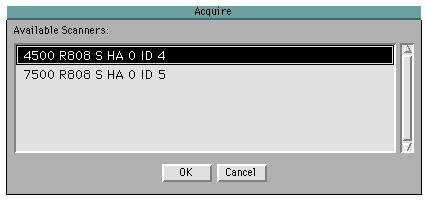 one scanner is attached, the Acquire window appears: Figure 3 3 Acquire window In the Acquire