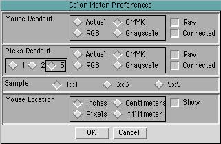 Figure 4 2 Color Meter Preferences window The following section describes how to use the Color Meter Preferences window to configure the Color Meter.
