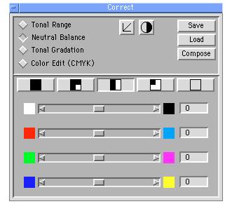 Figure 4 7 Neutral Balance panel. ➀ Tonal region buttons (shadow to highlight). ➁ Lightness/darkness control. ➂ Cast controls.