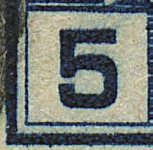 5 blue 9LR80 Type 2 Plates 1-2 (200 stamps), 3-14 (400 stamps) 5,200 stamps.