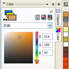 14) Create a darker shade of the same color for shading work (B) The darker shade appears here (A) Drag the little box downward to get a darker shade (C) Click and drag Your new