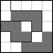 LITS Shade exactly four consecutive squares in each outlined region to form one of L, I, T, S tetromino.