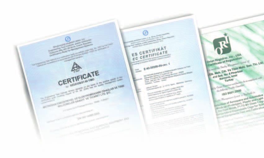 CERTIFICATES CERTIFICATES CERTIFICATES Metrosan continues its activities pursuant to system and product certificates of quality such as EN ISO 13485:2003 (Medicine Technology), ISO 9001:2000