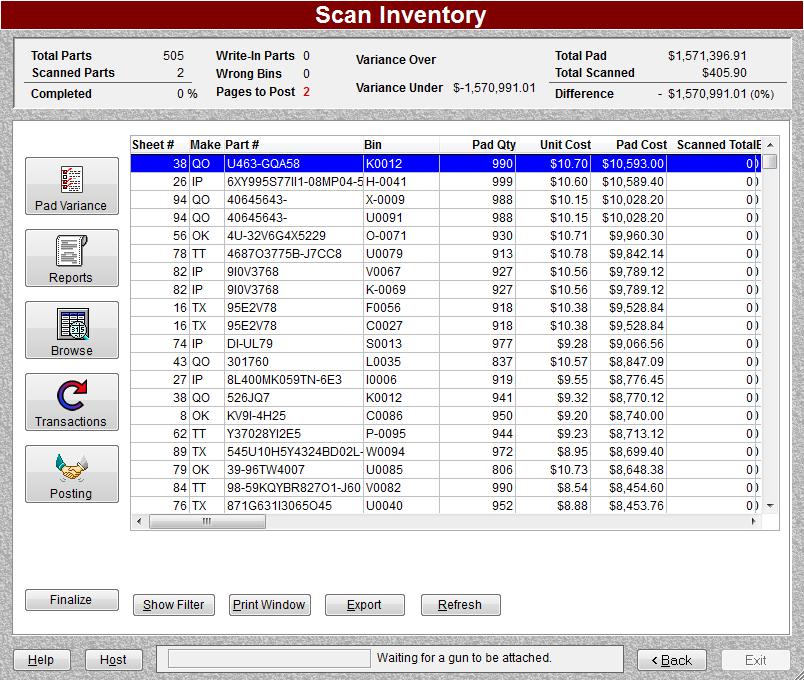 8. Chapter 7: Browse Chapter 9: Browse Browse allows the dealership to view/print specific physical inventory information based on the fields available.