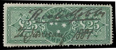 Prestige Philately - Auction No 168 Page: 24 1879-1885 First Recess Printed Period (continued) 650 O B Lot 650 TWENTY-FIVE POUNDS Third Printing 25 deep green