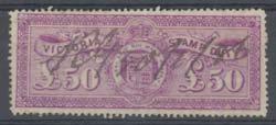 50 dull lilac-mauve & Eighth Printing (5/2/1885, 72) 50 bright mauve, mss cancels of "1/2/83", "9/5/84" or "30/10/85".