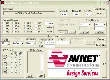 Avnet s PCI GUI Interface Very Simple Tool for Configuring