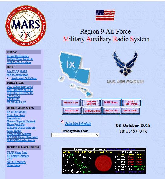 Region 9 AF MARS Web Site More information can be found at the Region 9